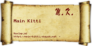 Main Kitti névjegykártya